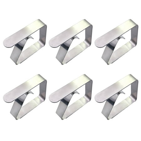 

12PCS Square Stainless Steel Tablecloth Clips Adjustable Table Skirt Clamps Fixers for Home Party