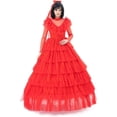 thumbnail image 3 of Lydia Bride Costume Plus Size Red Party Ball Gown Wedding Dress for Women, 3 of 7