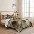 thumbnail image 5 of King Quilt Set 96''x106'', Boho Vintage Flower Lightweight Bedspread Coverlet Set with 2 Pillow Shams, Farmhouse Botanical Floral Leaf Breathable All Season Quilt Bedding for Bedroom/Guest Room, 5 of 9