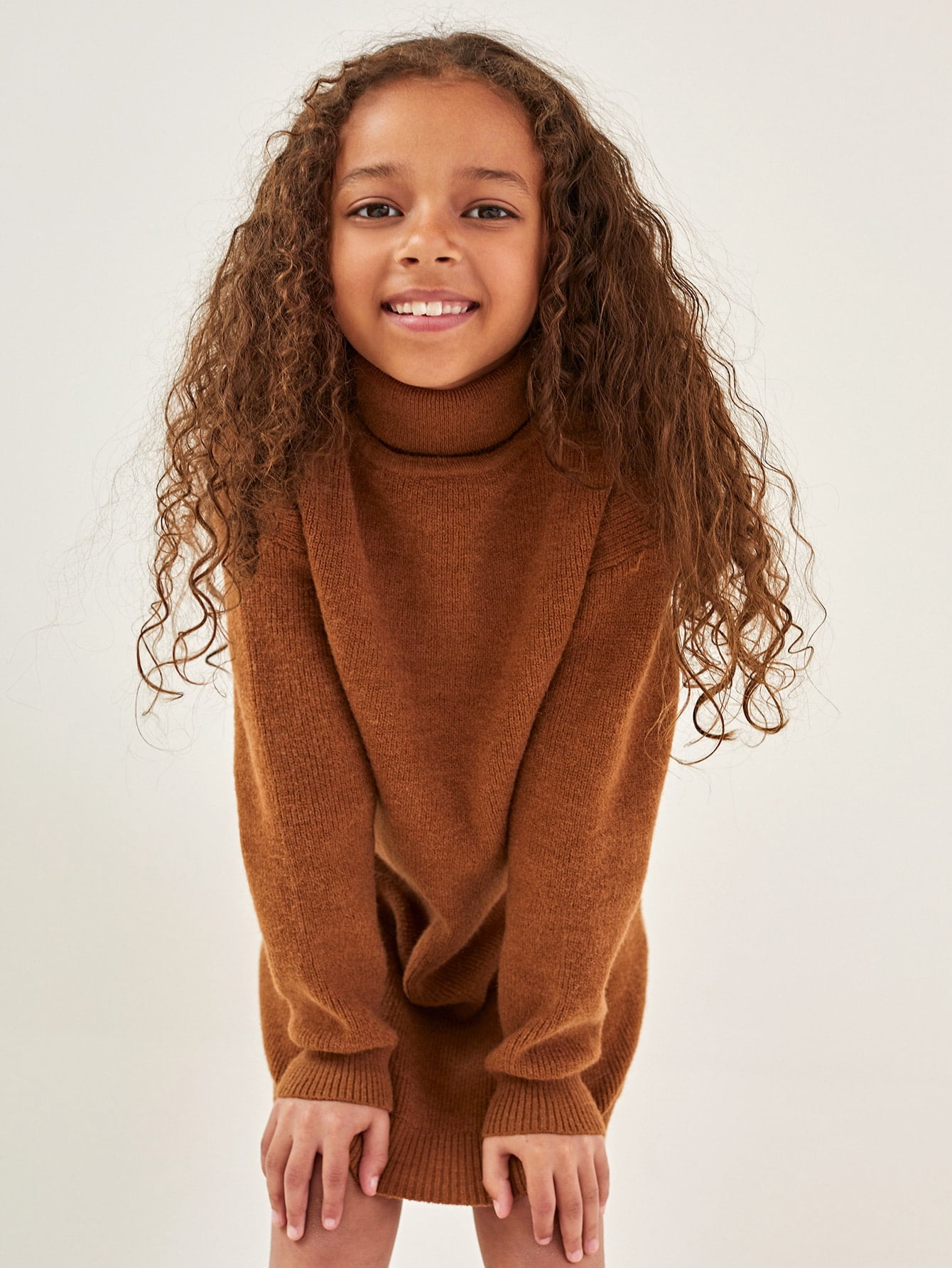 Brown BASICS Girls Turtleneck Drop 