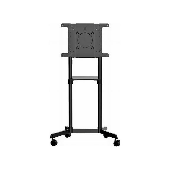 Mobile TV Cart - Portable Rolling TV Stand for 37-70" VESA Display (154lb/70kg) - TV Stand w/Shelf & Storage Compartment - Rotate/Tilt Display - Universal TV Mount on Wheels (MBLTVSTNDEC)