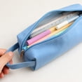 thumbnail image 4 of Canvas Pencil Pouch, Solid Color Pencil Case with Carry Strap, Portable Stationery Organizer for Office Workstation Artist Drawing and Travel Storage, 4 of 7