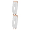 thumbnail image 4 of Pantalones de pierna ancha Sonducket para mujer de moda y versátiles Blanco S, 4 of 6