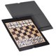 thumbnail image 2 of Tablero de ajedrez plegable con portapapeles, tablero magnético de backgammon, portátil, clásico, educativo, internacional, para niños y adultos (negro), 2 of 8