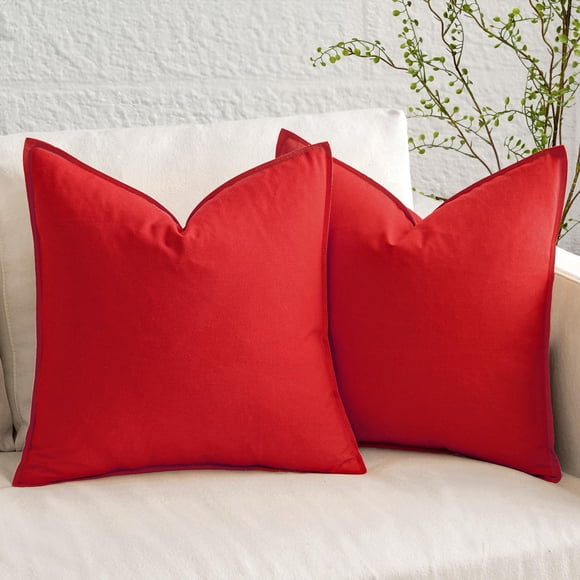 Fundas de almohada decorativas MIULEE, paquete de 2, 40 x 40 cm, color rojo