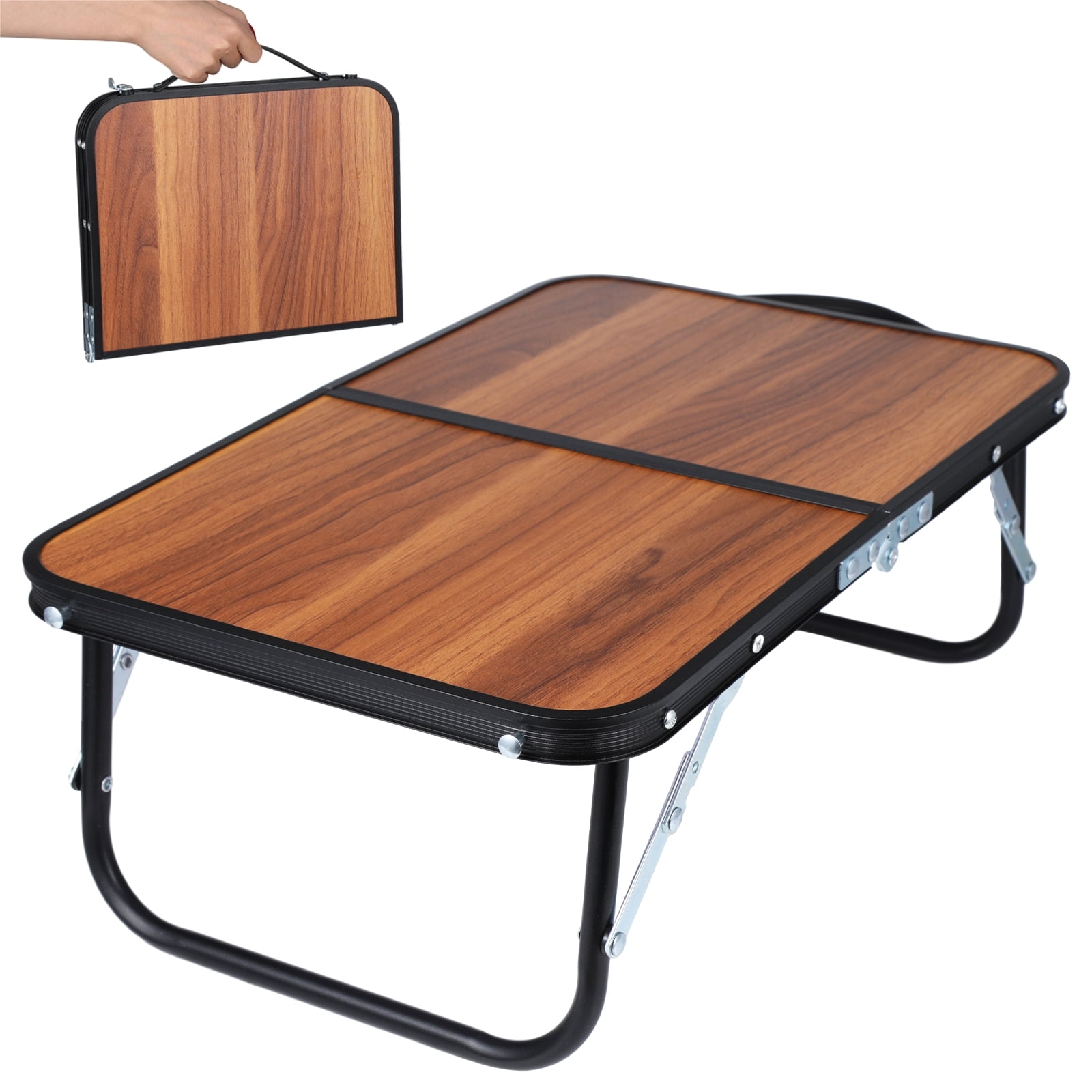 Ozark Trail Aluminum Roll-Top Camping Table, Dark Brown