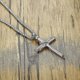 thumbnail image 3 of Colgante de Cruz de clavo de acero fundido de titanio Yuxing para hombre estilo punk 60 cm Oro y plata, 3 of 5