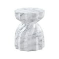 thumbnail image 5 of Meridian Furniture Caserta White Marble Finish Concrete Indoor/Outdoor End Table, 5 of 7