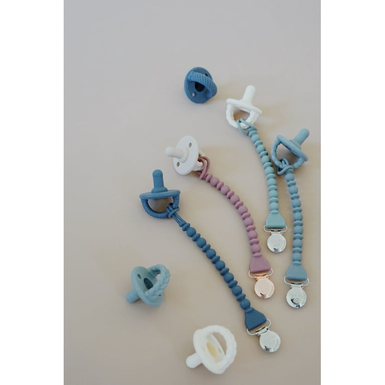 Itzy Ritzy Sweetie Strap Round Beaded Pacifier Clip Blue 9.5