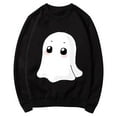 thumbnail image 5 of CLOISE Halloween Sweatshirts for Women Trendy Ghost Print Oversized Sweatshirts Fall Long Sleeve Crewneck Hoodies Shirts Loose Tops Halloween Party Outfits Black S Trick, 5 of 5