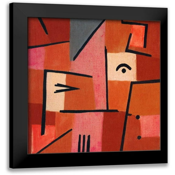 Klee , Paul 12x12 Black Modern Framed Museum Art Print Titled - Beware of Red