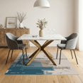thumbnail image 3 of ODIKA 5'x7' Blue Slate Contemporary Geometric Abstract Washable Area Rug Modern Architectural Blocks Urban Non-Slip, Chair-Friendly for Dining Room, Under Table, Home Office, 3 of 7