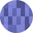 thumbnail image 1 of Ahgly Company Tapis Rond Lavable en Machine Intérieur Transitionnel Bleu, 6 Pieds Rond, 1 of 7