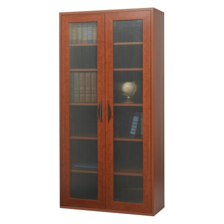 Storage Bookcase With Doors Cherry Walmart Com