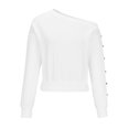 thumbnail image 4 of aidice Off the Shoulder Tops for Women Long Sleeve Button Loose Elastic Waisted Solid Color Shirts, 4 of 4
