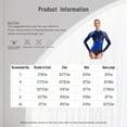 thumbnail image 6 of inlzdz Womens Gymnastics Leotards Long Sleeve Rhinestones Ballet Dance Unitards Bodysuit Performance Navy Blue&Blue L, 6 of 6