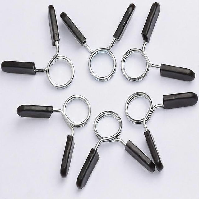 6 collares de clip de resorte de 1 pulgada (25 mm) para mango de mancuerna liso o barra de levantamiento de pesas estándar