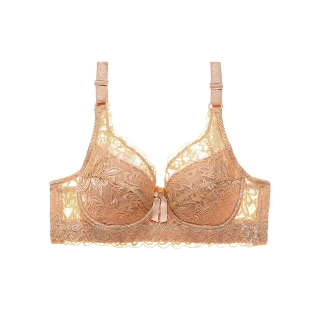 Homgeek Soutien-Gorge en Dentelle pour Femmes avec Armatures Rembourré Fin Grande Taille