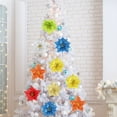 thumbnail image 5 of Famyfamy 1Piece Chrismas Glitter Artificial Flowers Christmas Decoration Wreath Fashion Large Sharp Corners Multicolor PE Quality Fake Poinsettia-18CM, 5 of 20