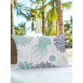 thumbnail image 6 of Outdoor Pillows Waterproof, Teal Navy Blue Coastal Bedding Throw Pillows with Insert for Couch Sofa Bed, Coral Jellyfish Nautical 12x20 Inch Pillowcases Decorative Camping Patio Pillow Set of 1, 6 of 8