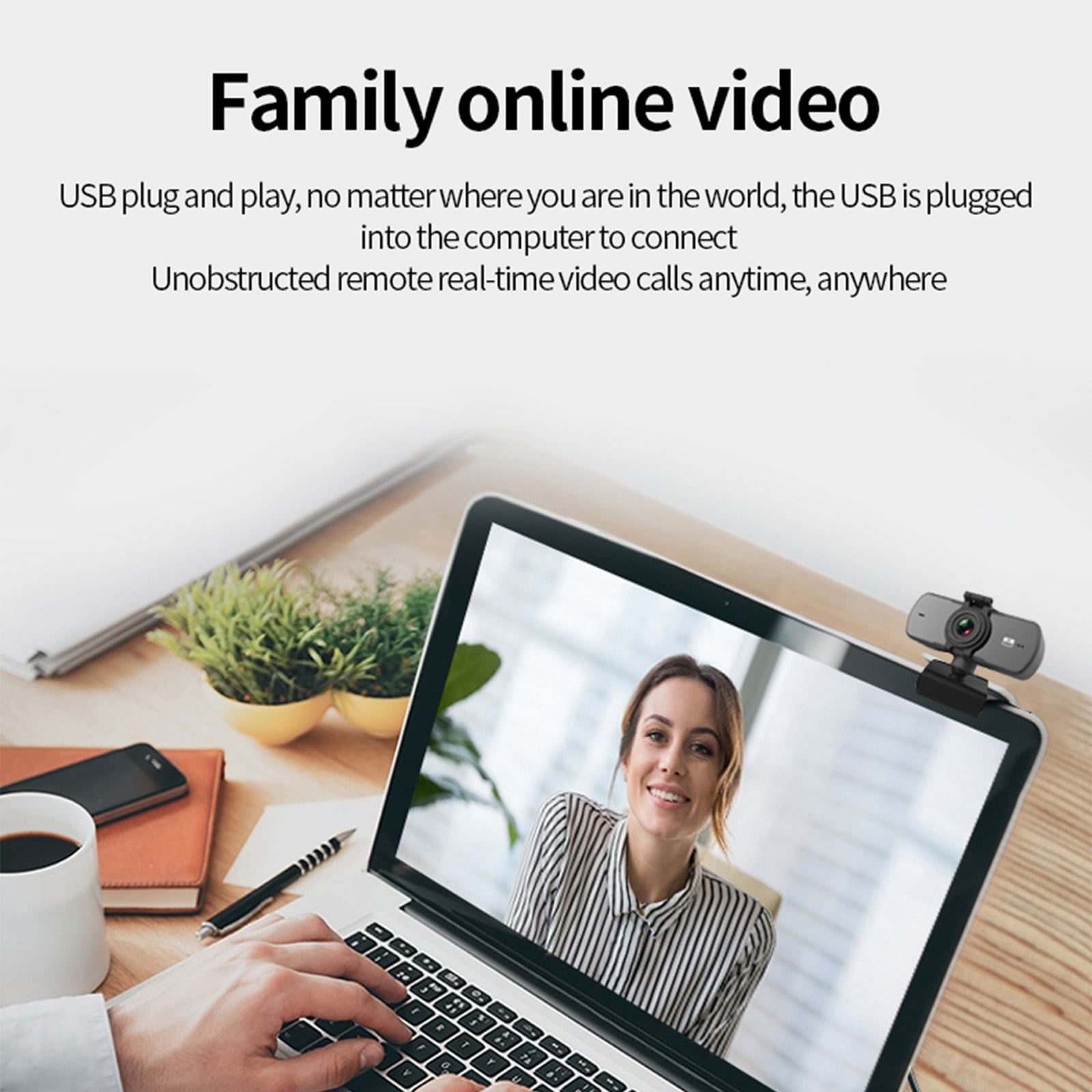 VALSEEL Security Camera HD Computer Camera Usb Driver-free 1080p Network Teaching Video Smart Camera