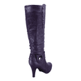 thumbnail image 3 of Women's Heeled Knee High Platform Side Zip Buckle Casual Dress Fashion Boots Shoes ( Purple, 6), 3 of 5