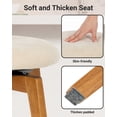 thumbnail image 7 of Joyyskill Swivel Barstools Set of 2, Backless Wooden Counter Height Barstools with Upholstered & Metal Footrest, Dark Oak/Beige, 7 of 7