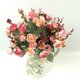 thumbnail image 5 of Ramo de rosas y peonías de seda artificial para decoración del hogar, bodas, fiestas – flores artificiales para centros de mesa o regalos, arreglo duradero de 12 pulgadas, 5 of 6