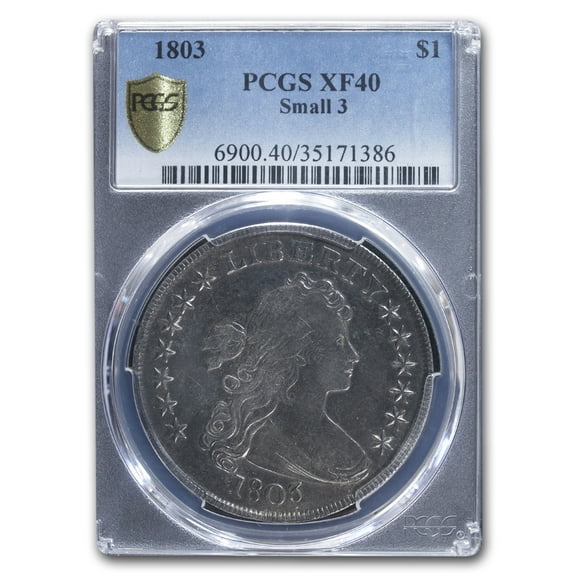 1803 Draped Bust Dollar XF-40 PCGS (Small 3)
