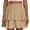 Khaki, variant on FengLS Women's Mini Skirt Comfortable Elastic High Waist Short Skirt Double Layer Ruffle Hem Flowy Skirt Spring Summer A-Line Short Skirt