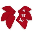 thumbnail image 3 of Golf Club Wedge Head Covers 6 Piece Set 48, 52, 54, 56, 58, 60 Degrees Headcover Protectors Red with White Numbers., 3 of 3