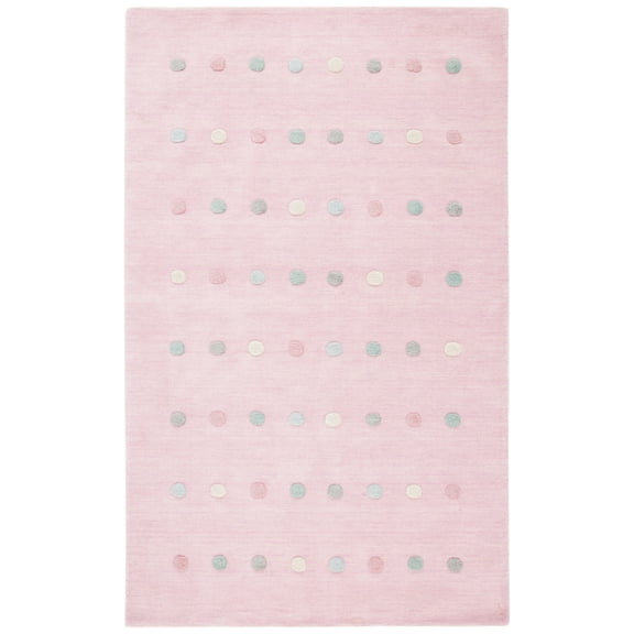 SAFAVIEH Kids Polka Dots Stripes Area Rug, Light Pink, 6' x 9'