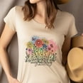 thumbnail image 4 of Lamentations 3:23 Bible Verse Graphic T-Shirt with Floral Artwork, White, Size L, 4 of 6