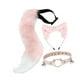 thumbnail image 2 of Conjunto de diadema con orejas, collar y cola, tocado decorativo, creativo y bonito para disfrazarse Rosa Blanco, 2 of 9