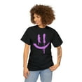 thumbnail image 3 of Purple outline smiley face t shirt Unisex Heavy Cotton Tee, 3 of 8