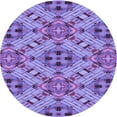 thumbnail image 1 of Ahgly Company Machine Washable Indoor Round Transitional Purple Mimosa Purple Area Rugs, 6' Round, 1 of 7
