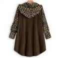 thumbnail image 3 of Chaqueta de lana para mujer Abrigos de imitación Sudadera con capucha Botón Sudadera con capucha Bolsillo con orejas de gato Prendas de vestir de gran tamaño Fridja  po268, 3 of 5