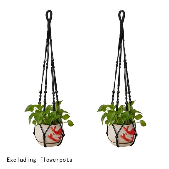 ACDANC 2Pcs Plant Hanger Indoor,Natural Minimalist Style Plant Hanger,Compatible with Various Plants Hanging Plant Holder,Black,2