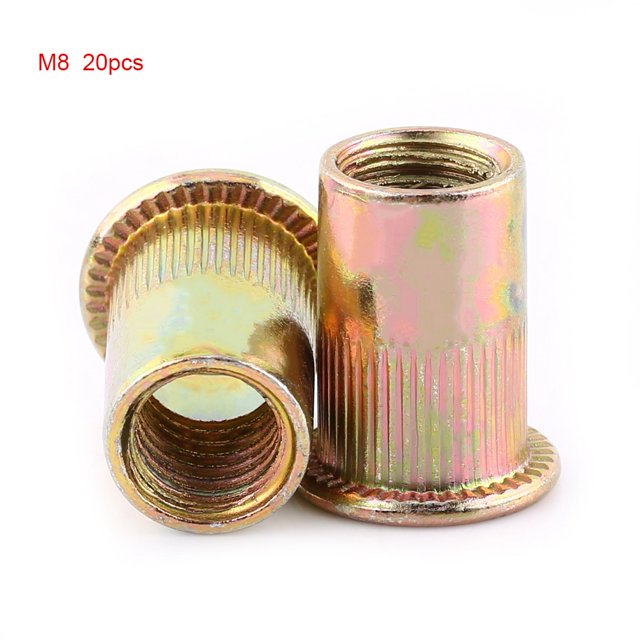 Wincal Remache Tuerca-M3-M12 Acero al Carbono Rosca Plana Remache Tuerca Tuerca de Brida Sujetador(M8(20个/包))