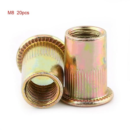 

M3-M12 Carbon Steel Flat Threaded Rivet Nut Flange Rivnut Nutsert Fastener(M8x20pcs)