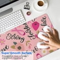 thumbnail image 4 of Long Mouse Pads for Desk,Pink Breast Cancer and Pioneer Flower Desk Mats on Top Of Desks, Desk Mouse Pad Extra Large with 3mm Non-Slip Base and Stitched Edge for Gaming,Office,Work,Home 31.5x11.8in, 4 of 5