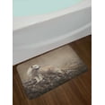 thumbnail image 2 of Animal Bath Mat, White Wolf on Rocks at the Night Hazy Misty Weather Wildlife Nature Scenery Print, Non-Slip Plush Mat Bathroom Kitchen Laundry Room Decor, 29.5 X 17.5 Inches, Warm Taupe, Ambesonne, 2 of 2