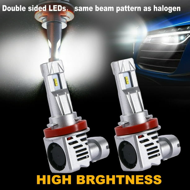 Set of 2 ZES H11/H8 60W LED Headlight Kit Low Beam 6000K light Lumens
