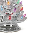 thumbnail image 3 of Milltown Merchants Multicolored Lights Mini Christmas Tree, Ceramic Silver, 15.5", 3 of 5
