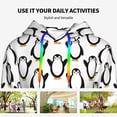 thumbnail image 4 of Fotbe Lovely Penguin Pattern Womens Long Sleeve Hoodie, Pullover Hooded Sweatshirt, Kangaroo Pocket Hoodie with Eye-catching Drawstrings-Small, 4 of 7