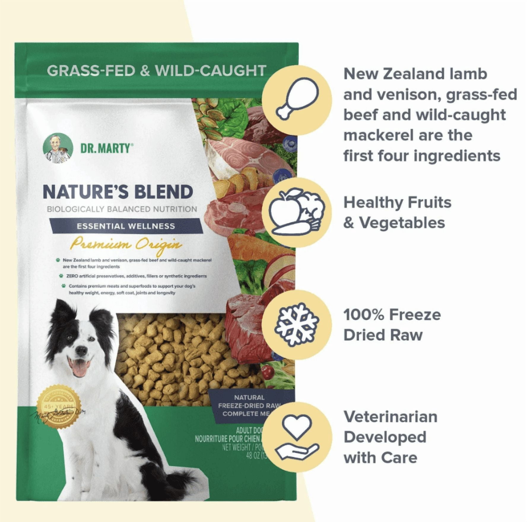 Dr. Marty Nature's Blend Premium Origin Freeze Dried Dog Food, 16-oz (3 Pack)