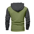 thumbnail image 4 of QHRMKOG Men Hoodies Relaxed Fit Color Block Hooded Sweatshirrt Trendy Long Sleeve Drawstring Pullover Hoodies Fall Warm Top with Pockets Gray L, 4 of 5