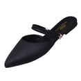 thumbnail image 2 of Samdudou Slip On Shoes for Women Closed Toe Pointed Toe Backless Mules Minimalist Double Thin Strap Design Elegant Flat Footwear for Work Date, 2 of 9