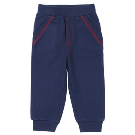 MARIMEKKO Toddler Boy's Joas Contrast Seam Navy Sweat Pants Trousers 12M (Best Walking Trousers For Men)