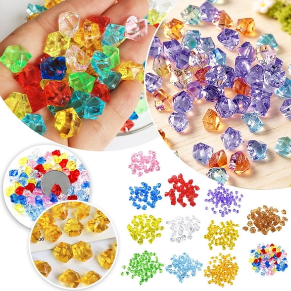 Noothes Acrylic Gems 50PCS Fake Ice Cubes Clear Diamond Rocks Vase Filler Gems for Wedding Centerpiece Table Scatter and Party Decoration